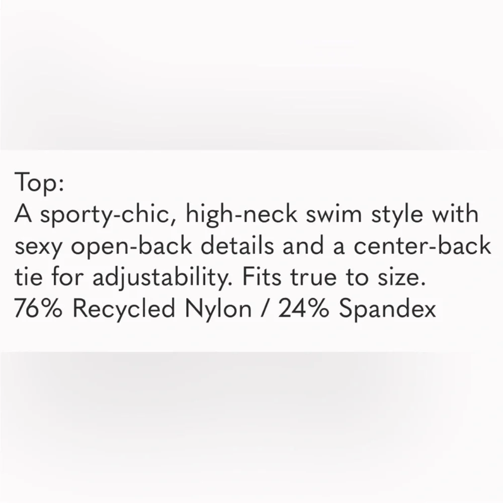 NWT Skims High Neck Swim Top Gunmetal Grey Large